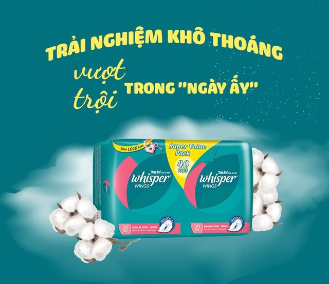 [Mã FMCGMALL -8% đơn 250K] Băng vệ sinh Whisper cánh thường 10 miếng