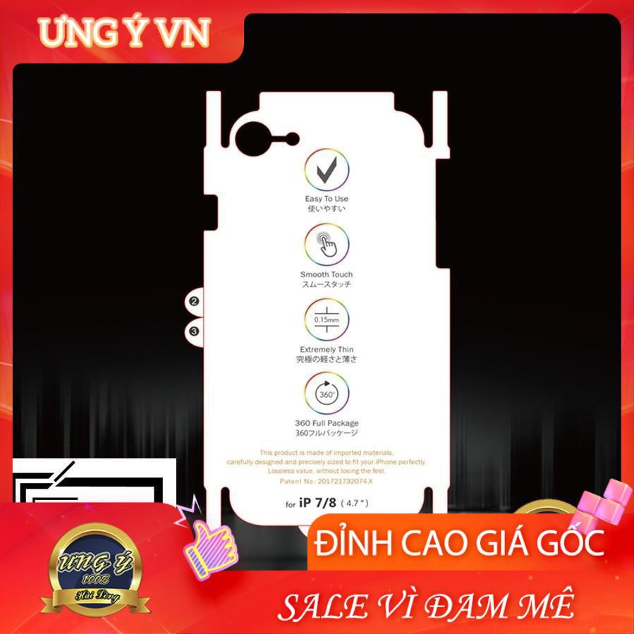 Skin Dán PPF Trong Suốt 4 Lớp Ánh Cầu Vồng Full Máy Iphone 7/8/X/Xs/Xr/XsMax [Ưng Ý]