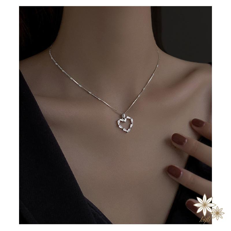 Vòng cổ Đính Đá Zircon Hình Trái Tim Phong Cách Hàn Quốc Sang Trọng Dành Cho Nữ