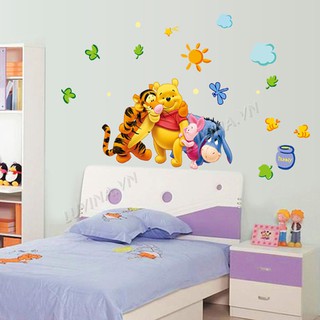 [ĐƠN 200K TẶNG QUÀ SIÊU YÊU]-Decal dán tường LUVINA trang trí phòng khách, phòng ăn, phòng ngủ- Gấu vui chơi