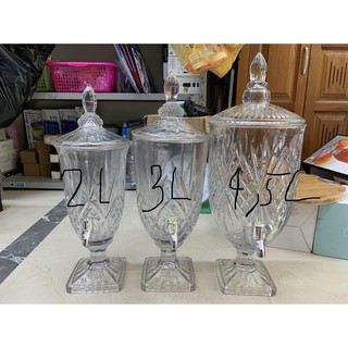 Bình ngâm rót rượu thủy tinh vân nổi , bình đựng nước hoa quả có vòi 2L