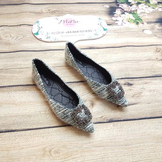 [M363-199] GIÀY BỆT VẢI TWEED SANG CHẢNH - Size 38