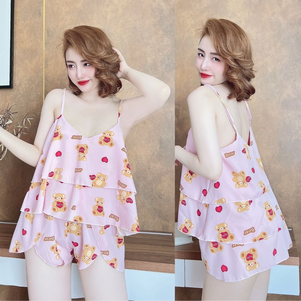 Đồ ngủ sexy BIGSIZE MIKY Đồ ngủ nữ lụa cao cấp mềm mại xinh xắn < 70kg