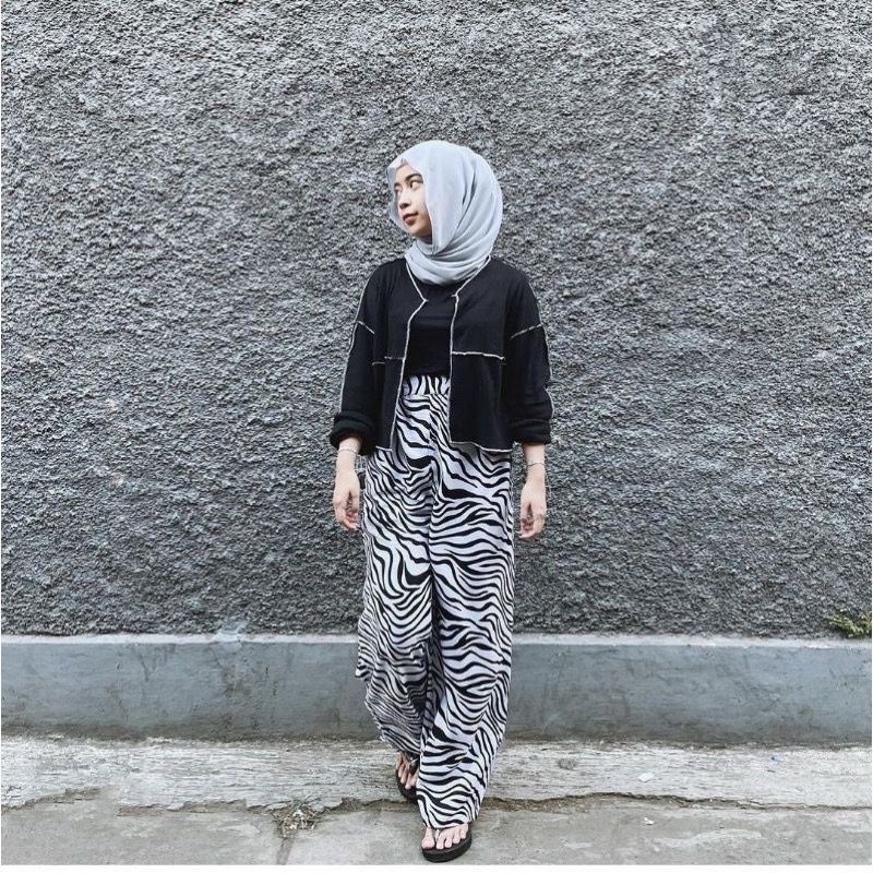 Befast - ZFS Quần Culottes DEVITA Họa Tiết Ngựa Vằn/Động Vật Kulot / Quần Culottes Cho Nữ