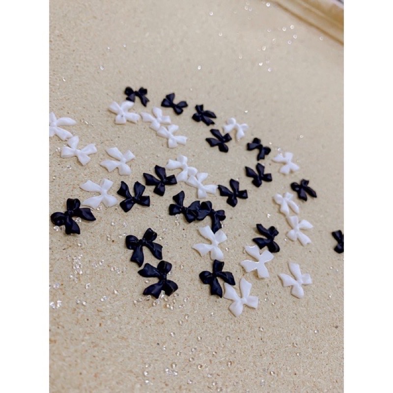 SET NƠ ĐEN TRẮNG TRANG TRÍ MÓNG - NAILS