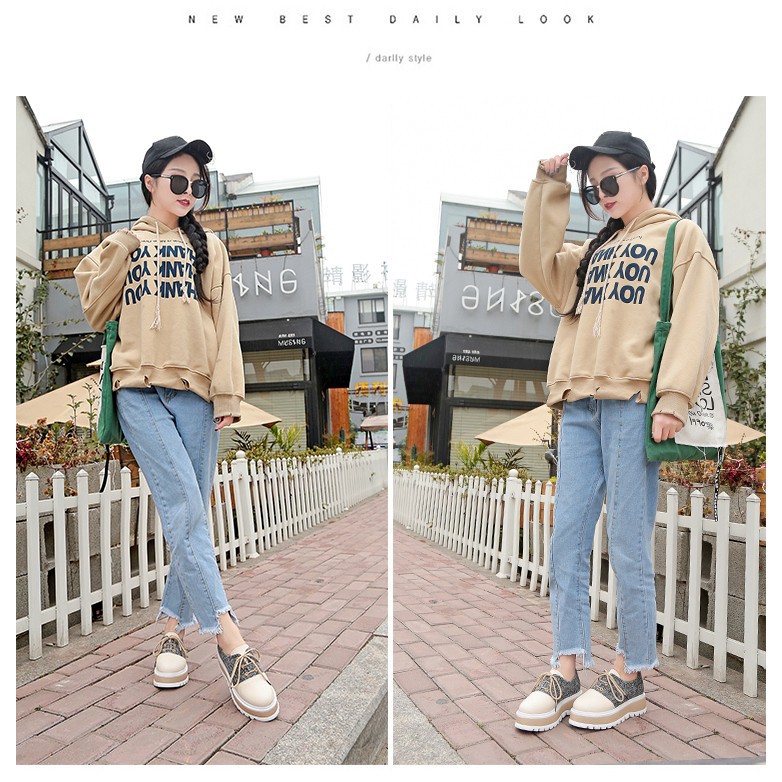 Ulzzang Baalsstock Giày nữ độn đế cá tính CP508 order order 3 tuần | BigBuy360 - bigbuy360.vn