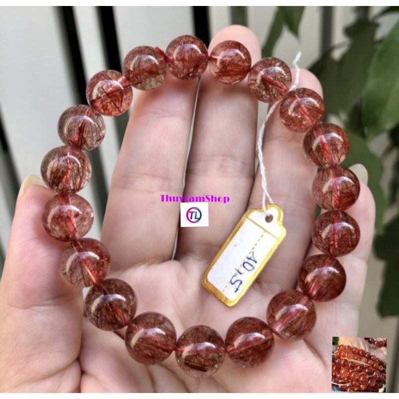 Vòng tay đá(TA) tóc nâu đỏ ánh kim 6li 8li 10li 12li