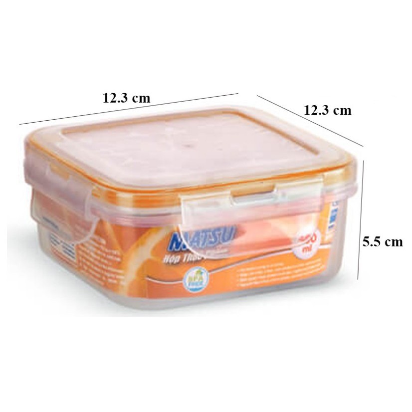 Hộp đựng thực phẩm hình vuông Matsu Duy Tân 400ml bằng nhựa cao cấp