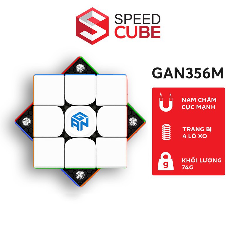 Rubik 3x3 GAN 356 M Có Nam Châm Lite/Standard Chính Hãng Gan