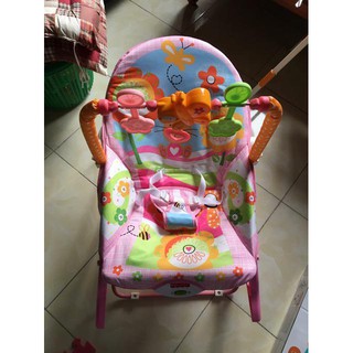 GHẾ RUNG FISHER PRICE PHÁT NHẠC 3 TƯ THẾ NGỒI, NẰM BẬP BÊNH( Ảnh thật 100%, sản phẩm không kèm Pin)