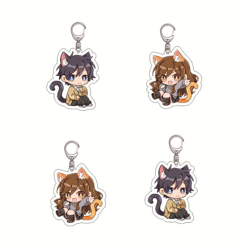 ( Mica trong acrylic ) Móc khóa IN HÌNH Horimiya ver Tai Thú xinh xắn anime chibi
