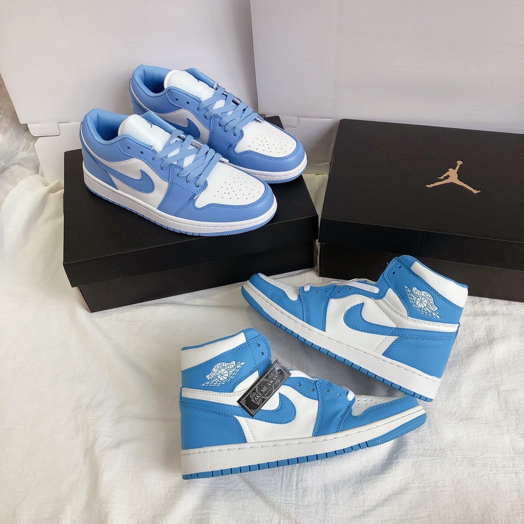 Giày Sneaker Air Jordan 1 Xanh Dương Cao Cấp Full Size Nam Nữ