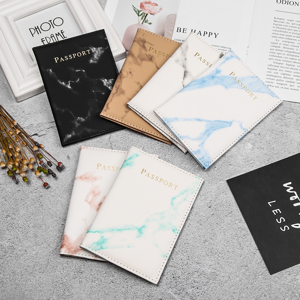 Bìa đựng hộ chiếu in họa tiết đá cẩm thạch chống thấm nước