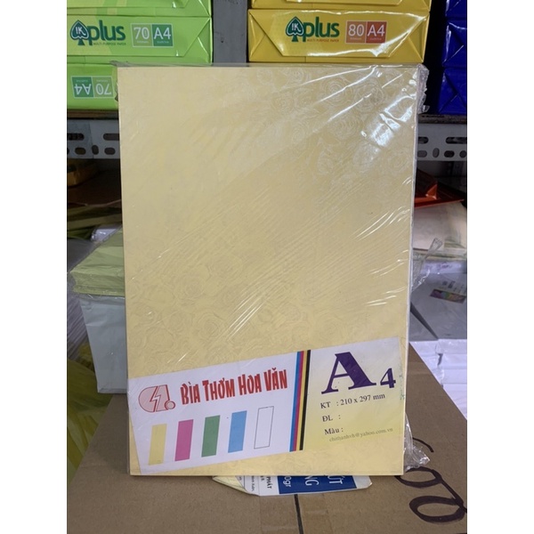 BÌA THƠM A4 IN HOA VĂN DÀY 100TỜ