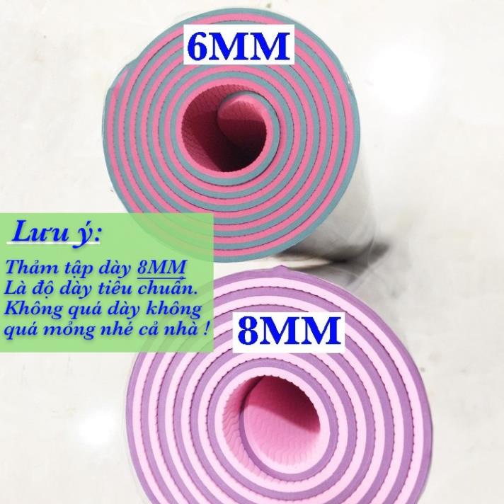 [FREESHIP❤️] THẢM TẬP YOGA TPE CAO CẤP 2 LỚP 6MM,8MM