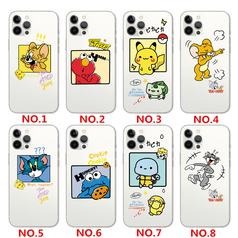 iPhone 12 Pro Max 5G/12 Mini/11 Pro Max INS Cute Cartoon Sesame Street Clear Soft Silicone TPU Phone Casing Lovely Tom and jerry rat Case Couple Back Cover