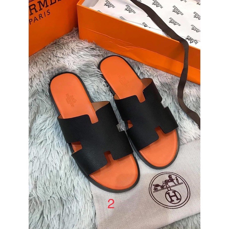 Dép Hm, Dép Nam, Dép Lê Hm Đế Gỗ Da Miếng Hàng Có Sẵn.