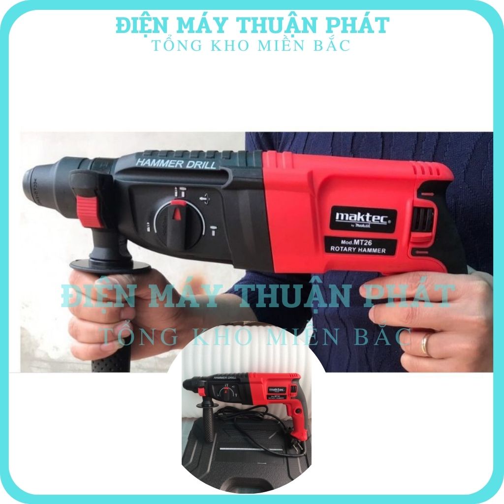 Máy khoan đục tường bê tông Maktec 2 26 bằng điện cầm tay đa chức năng mini giá rẻ -100% dây đồng chính hãng