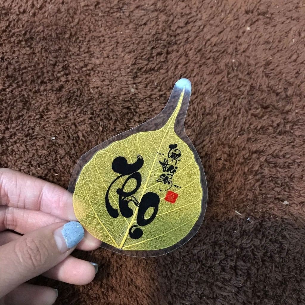 Lá Bồ Đề Mạ Vàng Trang Trí Cây Cảnh, Treo Tường, Treo Xe, Ốp điện thoại may mắn