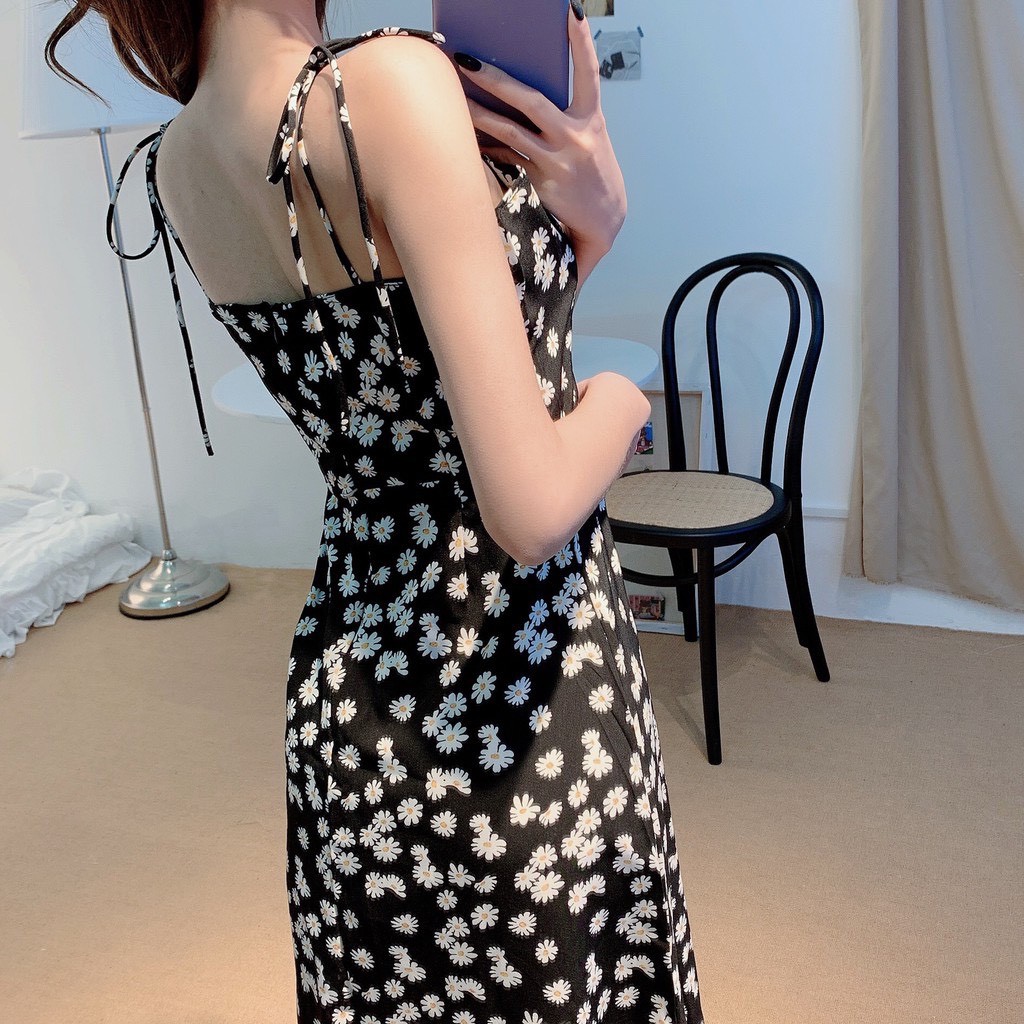Váy hoa cúc - đầm hai dây hoa cúc ulzzang ( hình shop tự chụp / sẵn ) HD02 | BigBuy360 - bigbuy360.vn