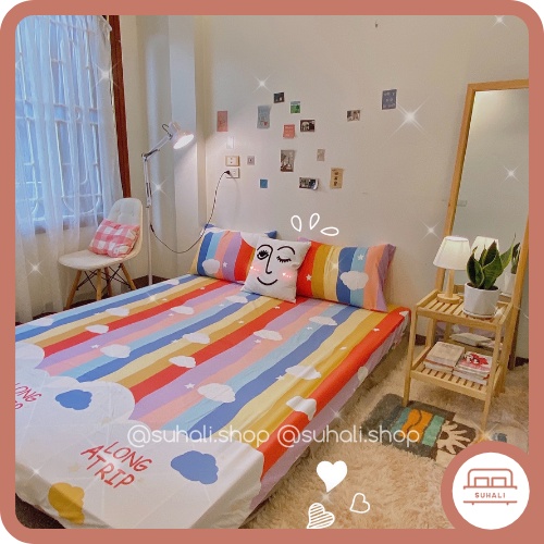 SET GA GỐI POLY SIÊU ĐẸP - Bộ ga giường + 2 vỏ gối nằm