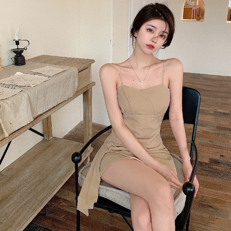 Đầm không tay IELGY dáng ôm phong cách Hàn Quốc Pháp cổ điển dành cho nữ