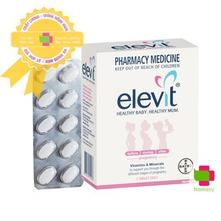 (Hà Nam) Vitamin tổng hợp Elevit Bầu, Úc (100 viên) bổ sung Vitamin C, D3, Axit Folic cho mẹ bầu, mẹ sau sinh