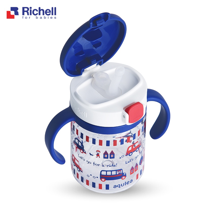 BÌNH ỐNG HÚT TẬP UỐNG NƯỚC AQ RICHELL 200ML CHO BÉ TỪ 7 THÁNG