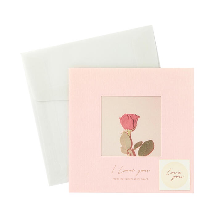 Set Thiệp ARTBOX Hàn Quốc Hình Vuông Thiết Kế Họa Tiết Hoa Hồng Trong Khung Cửa Sổ