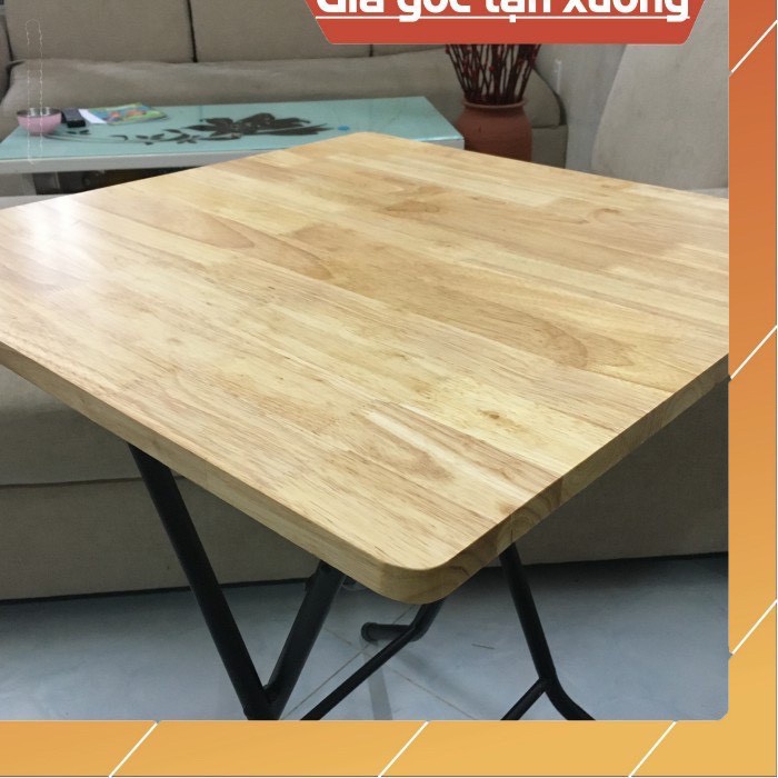 Bàn cà phê 𝐅𝐑𝐄𝐄 𝐒𝐇𝐈𝐏 bàn gấp gọn gỗ cao su vuông 60x60 cao 72 cm