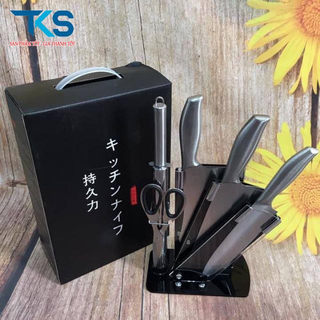 Bộ dao kéo nhà bếp 6 món inox nhật bản cao cấp, chống gỉ