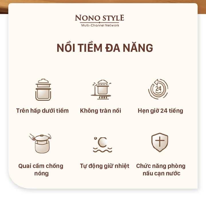 Nồi hầm cháo hẹn giờ đa năng hầm chậm, ninh yến, tiềm cách thủy - Lotor 0.8 Lít D08  - BẢO HÀNH 12 THÁNG