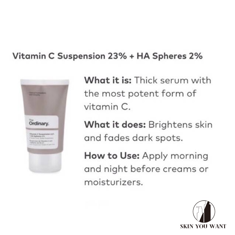 Dưỡng sáng da Vitamin C Suspension 23% + HA Spheres 2% - The Ordinary