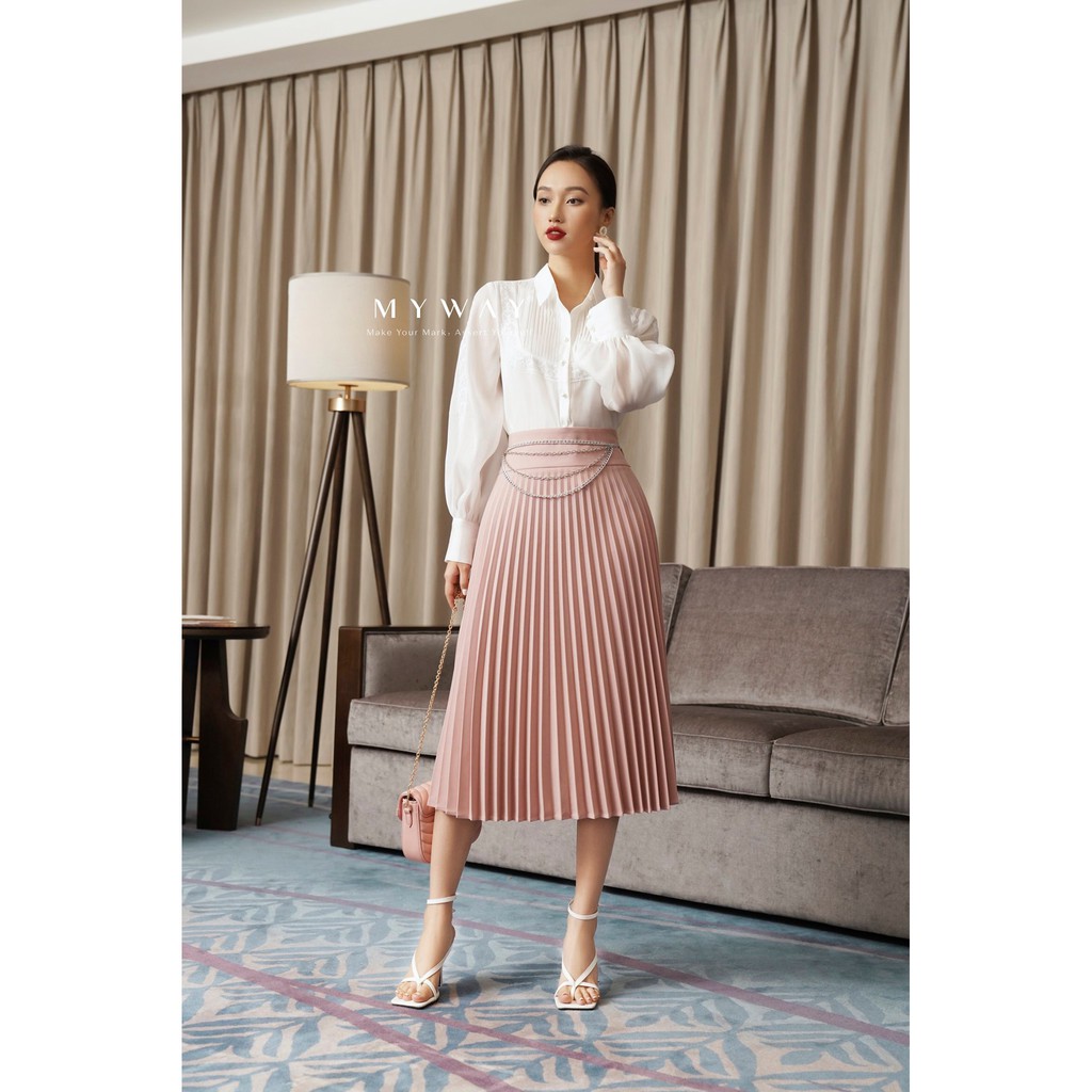 Chân Váy Xếp Ly MY WAY Công Sở Dáng Dài MCX508