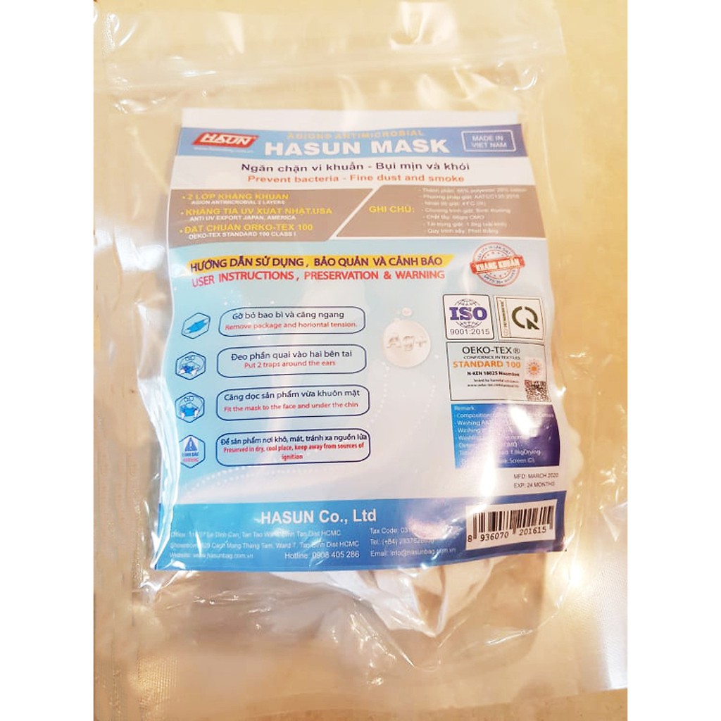 [CHÍNH HÃNG] Khẩu trang 2 lớp kháng khuẩn Hasun tái sử dụng được 30 lần - tại Balonation.vn | BigBuy360 - bigbuy360.vn