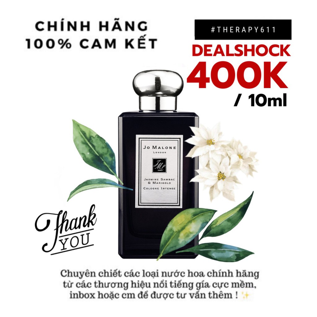 [𝗦𝗔𝗟𝗘]..::✨Nước hoa Jasmine Sambac Marigold by Jo Malone Test 10ml/20ml Spray / Chuẩn authentic✨::..