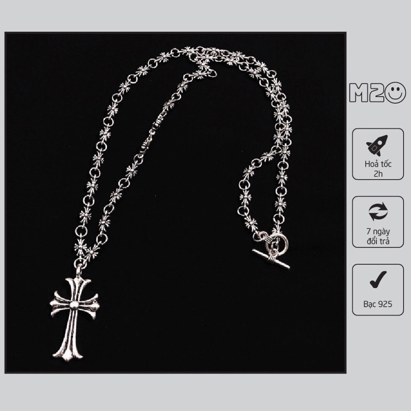 Dây Chuyền Chorme Heart Bạc 925 Chống Gỉ Dành Cho Nam Nữ, Vòng Cổ Nam Nữ Hình Thánh Giá Thời Trang