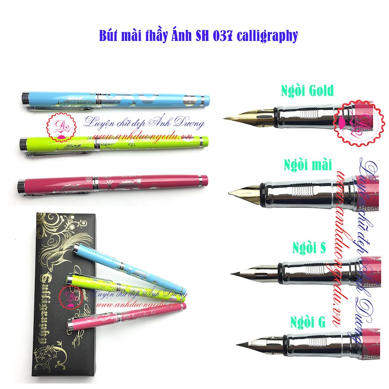 Bút Mài Thầy Ánh SH037, Đa Năng, Sử Dụng Được Cả Ngòi Calligraphy G Và Ngòi Mài, Thiết Kế Hoa Văn Sang Trọng