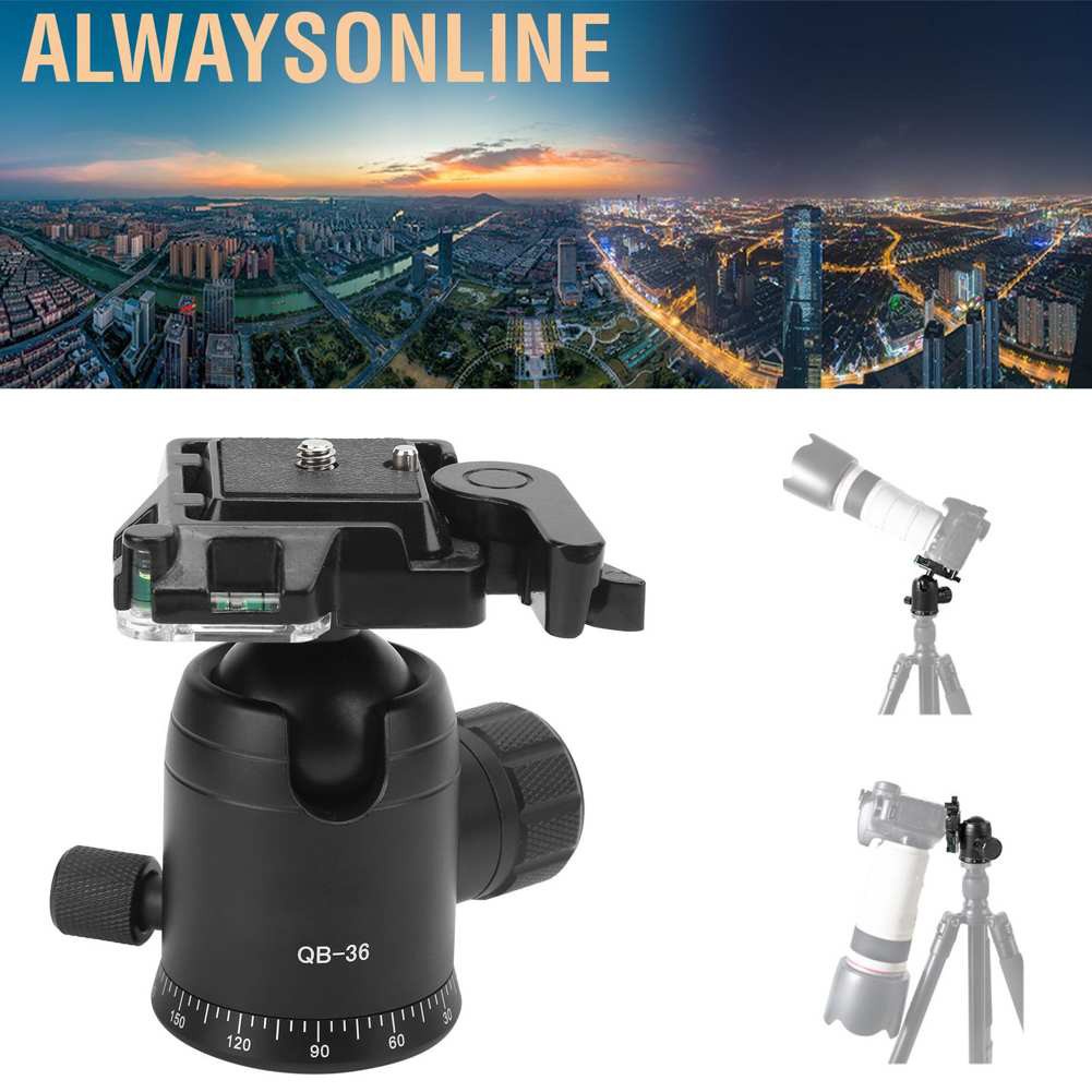 Alwaysonline QB‑36 Ball Head Camera Stand Photo Tripod 360° Rotator Panoramic Shooting