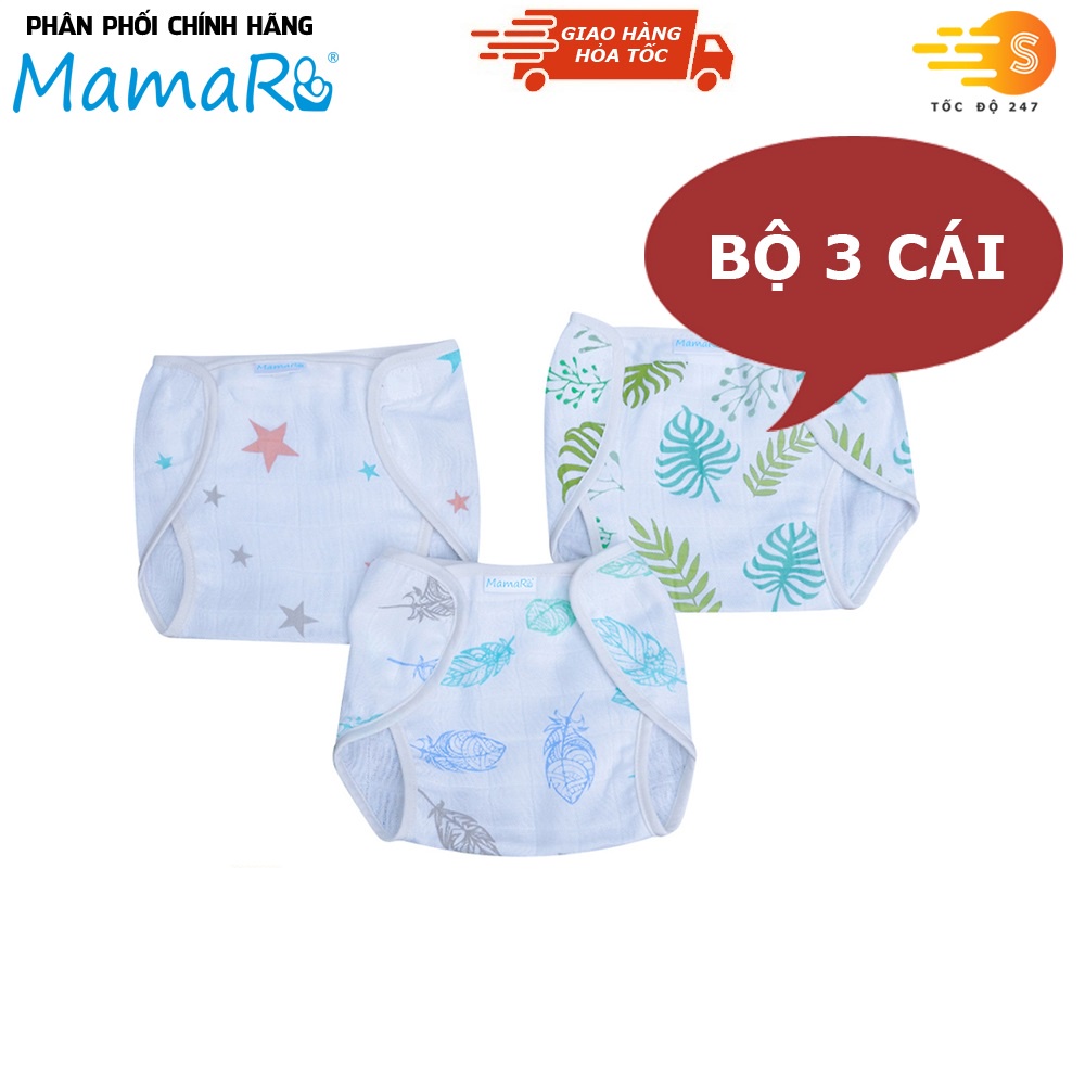 Bộ 3 cái tả quần vải sợi tre cho bé mềm mại Mamaru MA-TQ01