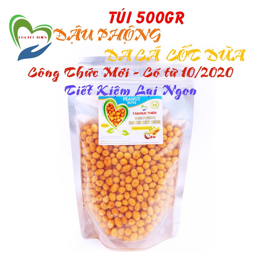 [Công Thức Mới-Tiết Kiệm Lại Ngon]Túi 500GR Đậu Phộng Da Cá Nước Cốt Dừa Tâm Đức Thiện dòng Công Thức Mới