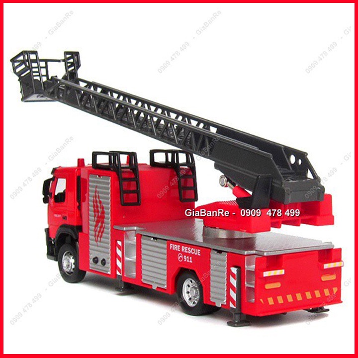 Mô Hình Xe Tải Cứu Hỏa Thang Fire Rescue - Caipo + 9965