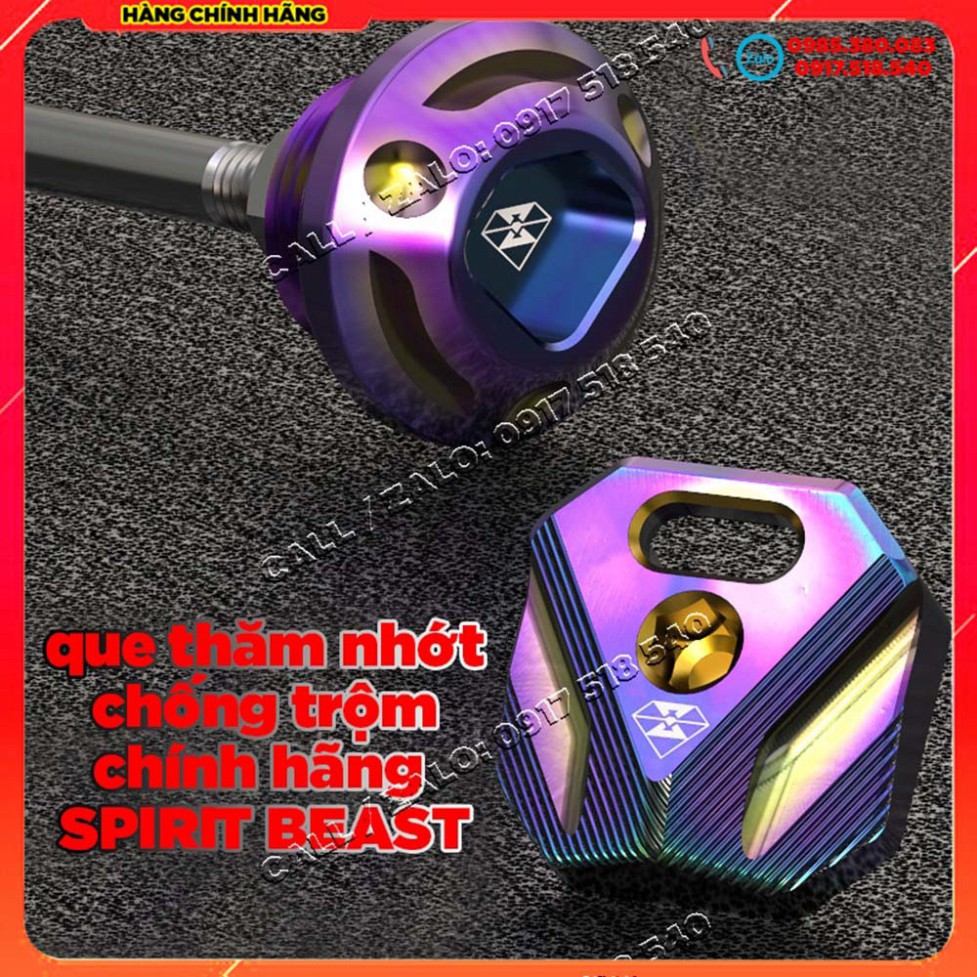 Que Thăm Nhớt Chống Trộm Spirit Beast Màu Titan Chính Hãng