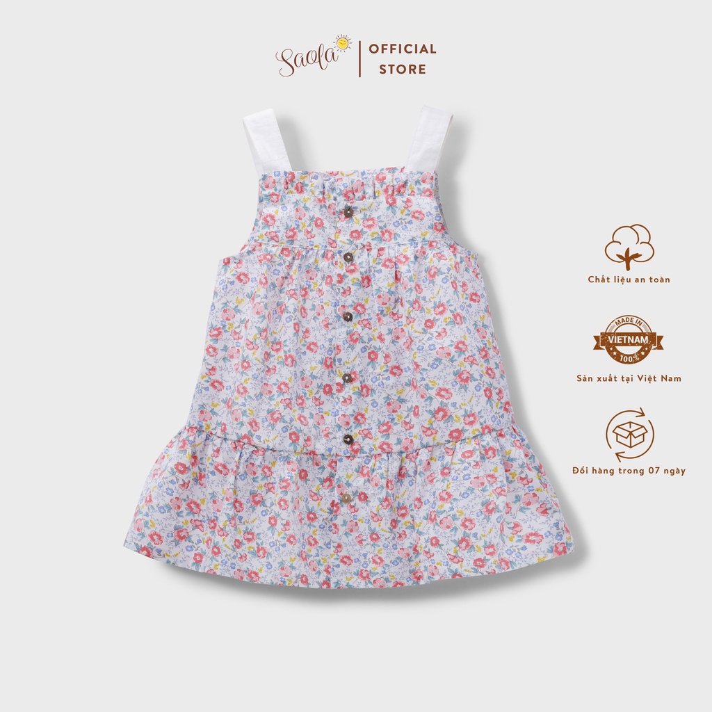 Đầm Bé Gái/ Váy Bé Gái Chất Liệu Cotton Họa Tiết Hoa Nhí Dễ Thương - JULIA DRESS - DRC023 - SAOLA KIDS CLOTHING