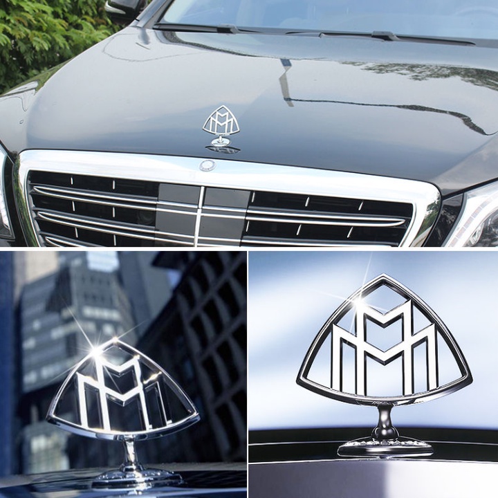 Sản Phẩm Logo huy hiệu nắp capo đầu xe ô tô Maybach MB2668, chất liệu hợp kim inox cao cấp