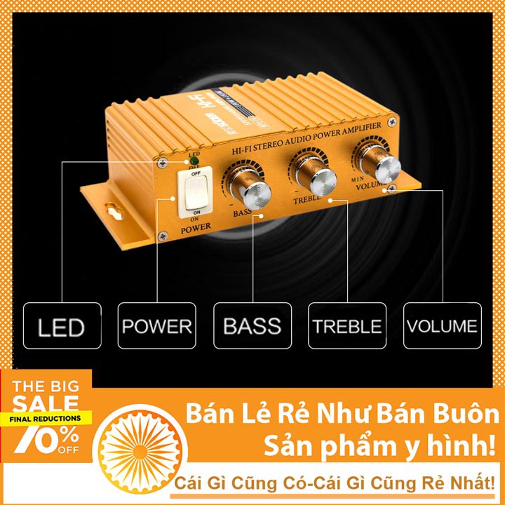 Âm Ly Mini 825IB 180W - Dùng Điện 12V Nghe Nhạc Cực Chất