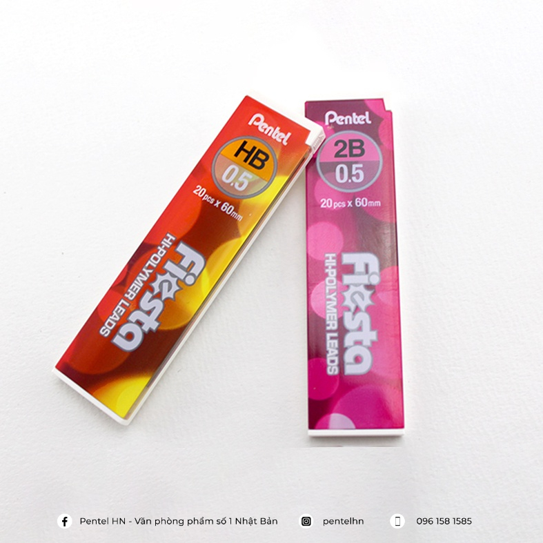 Ruột Chì Kim Pentel Fiesta C235TF HB/2B Ngòi 0.5mm (20 Ruột/Tuýp)