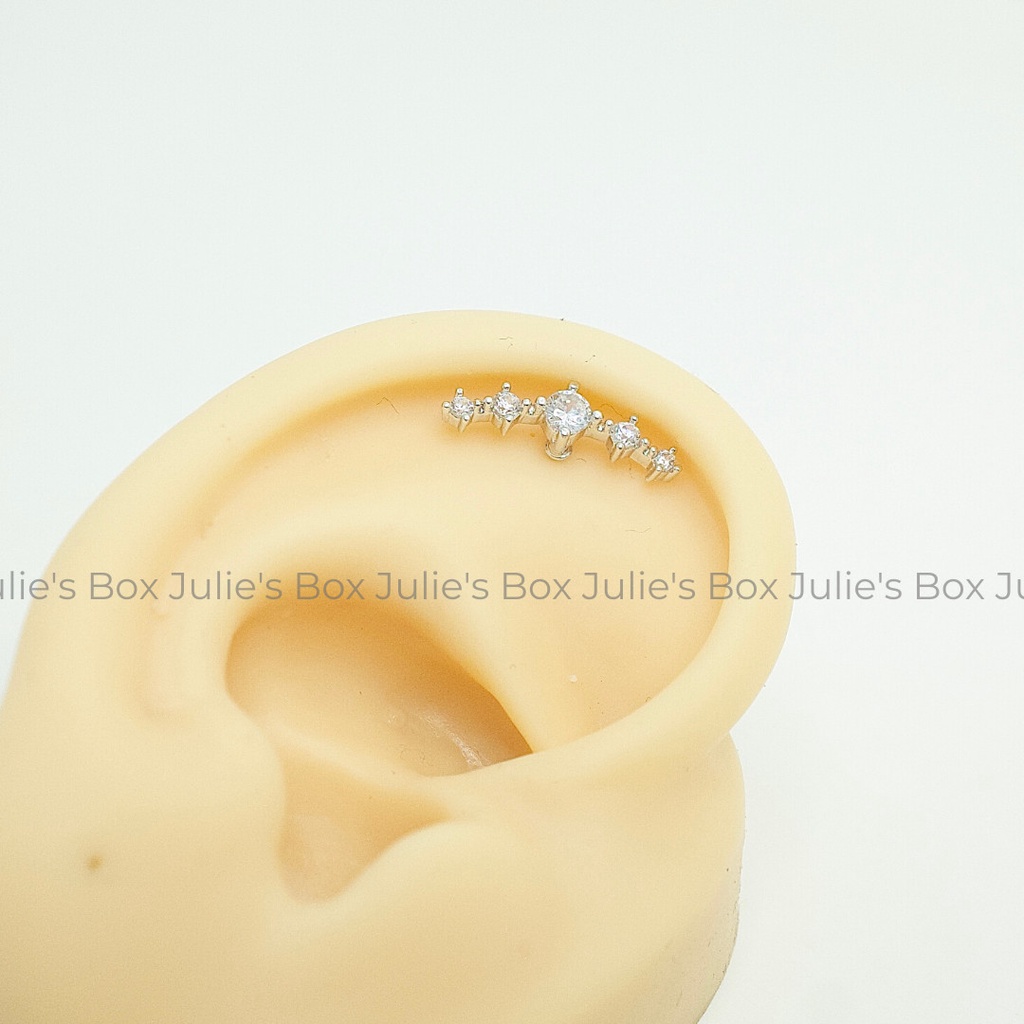 [1 Chiếc] Khuyên Tai Vành King Tai Xỏ Nam Nữ Hình Unisex Titanium Không Đen Không Ngứa Không Dị Ứng julies box