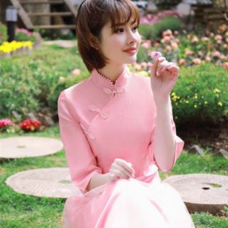 Sét đầm kiểu dáng sườn xám có hình thật