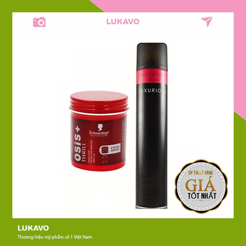 Combo Sáp vuốt tóc Osis, Gôm xịt tóc Luxurious lukavo